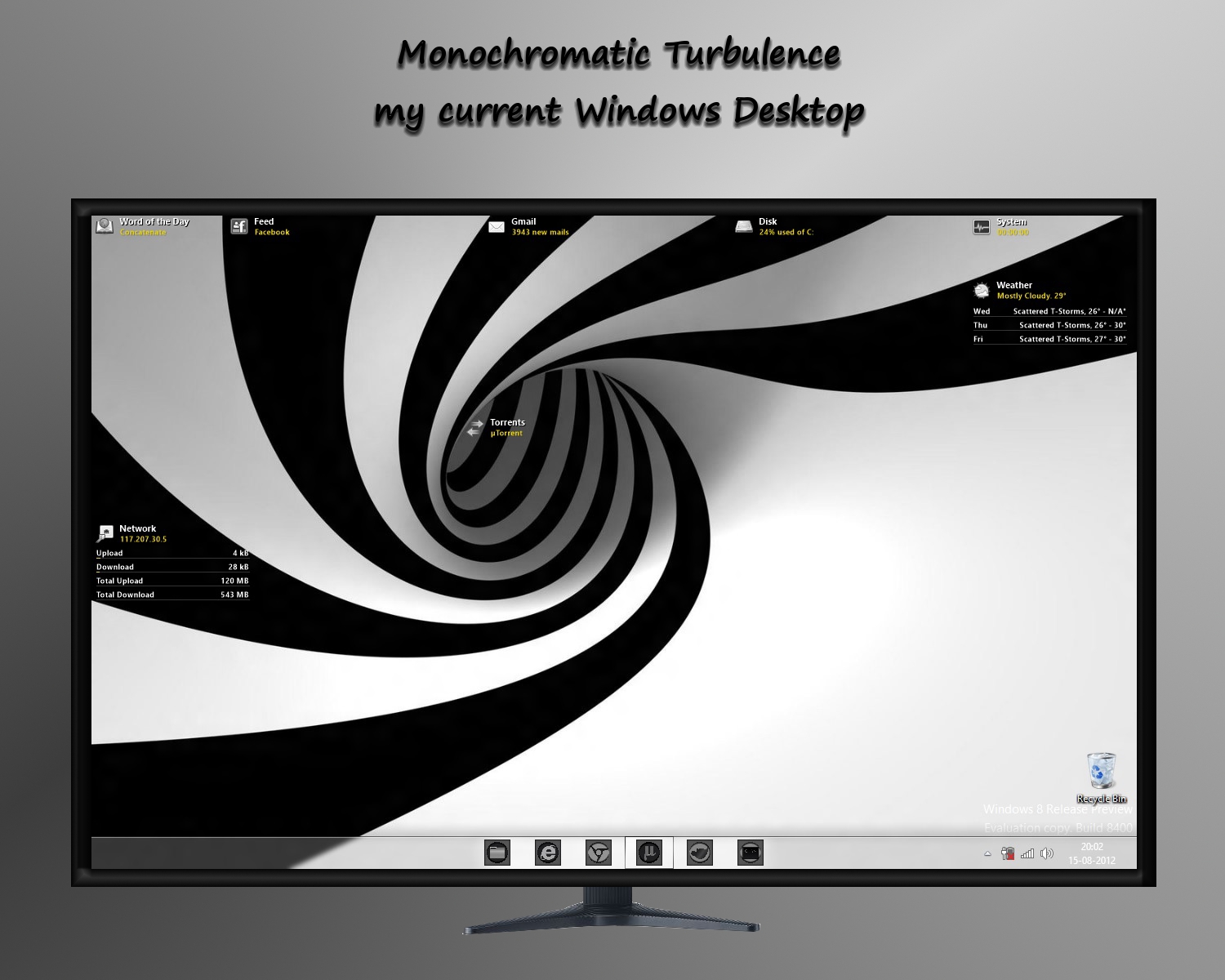 Monochromatic Turbulence - My Windows Desktop