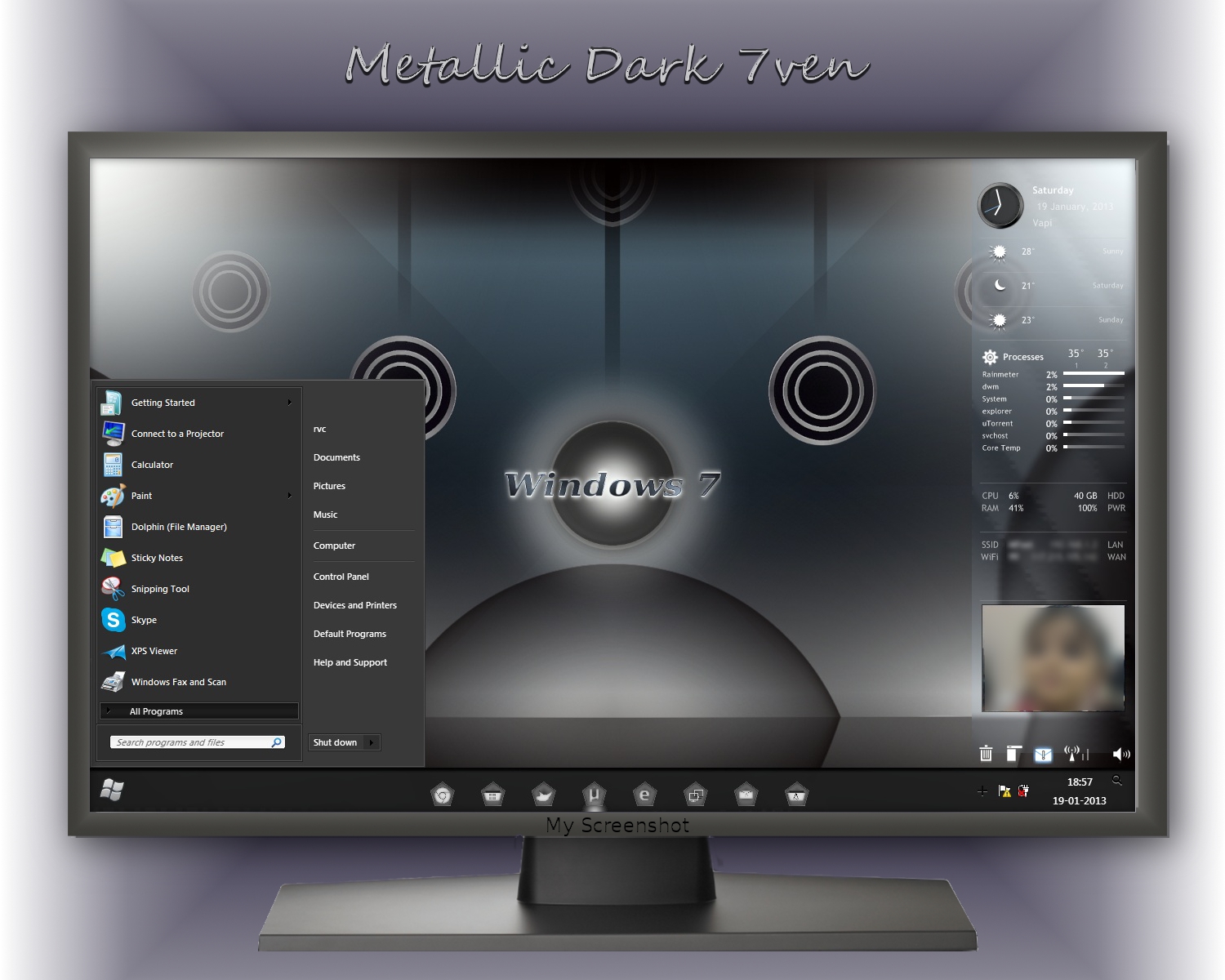 Metallic Dark 7ven - My Current Windows Desktop