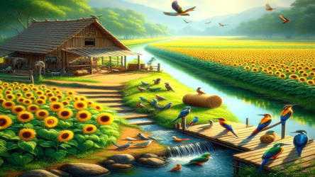 paradise - sunflowers n birds