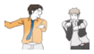 Attack On Titan Stamp: Jean And Marco Dancing