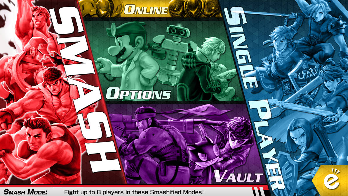 Super Smash Bros.: Main Menu Screen V3 by LivingDeadSuperstar on DeviantArt