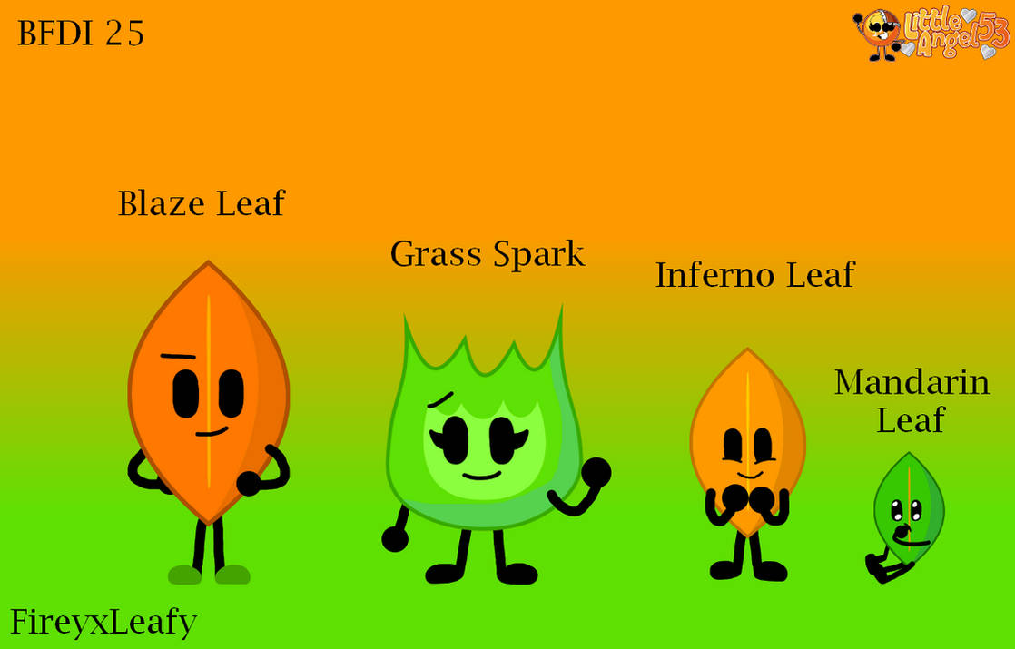 BFDI B. T. Fanchildren - Firey and Leafy by littleangel53 on DeviantArt