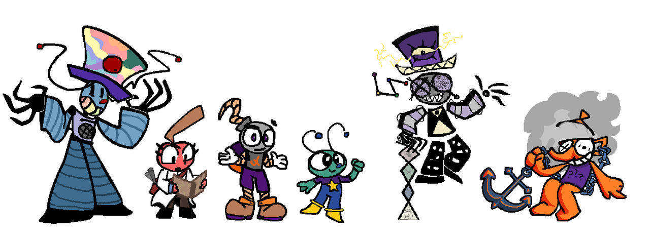 Current OC Designs + Colors by VoxelizedBits on DeviantArt