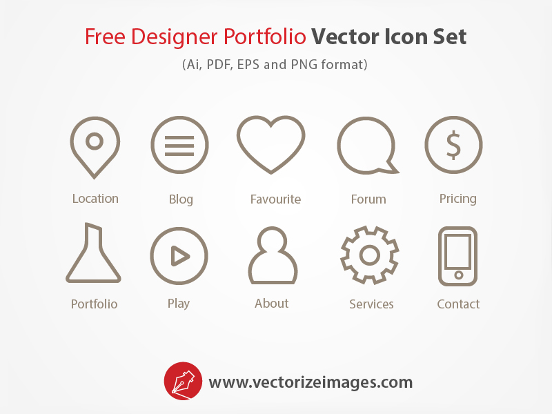 Free Designer Portfolio - Vector Icon Set