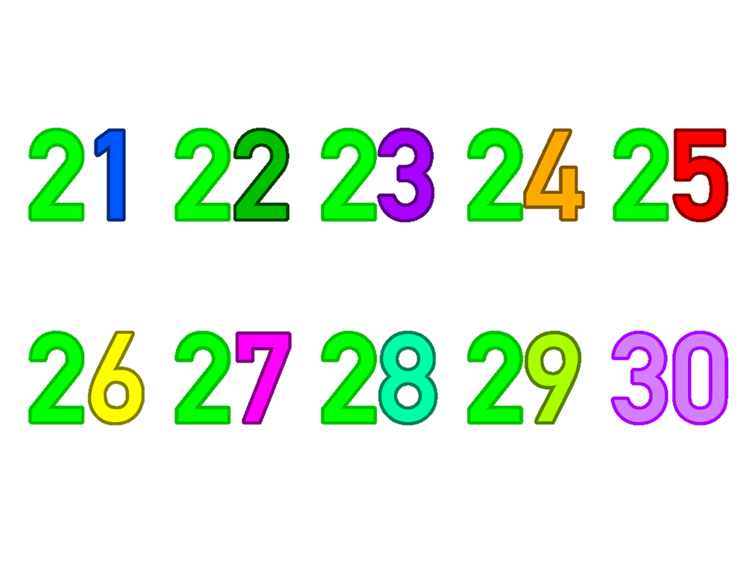 21 Numbers Chat Numbers 21-30 V2 by WaylanStillwell on DeviantArt