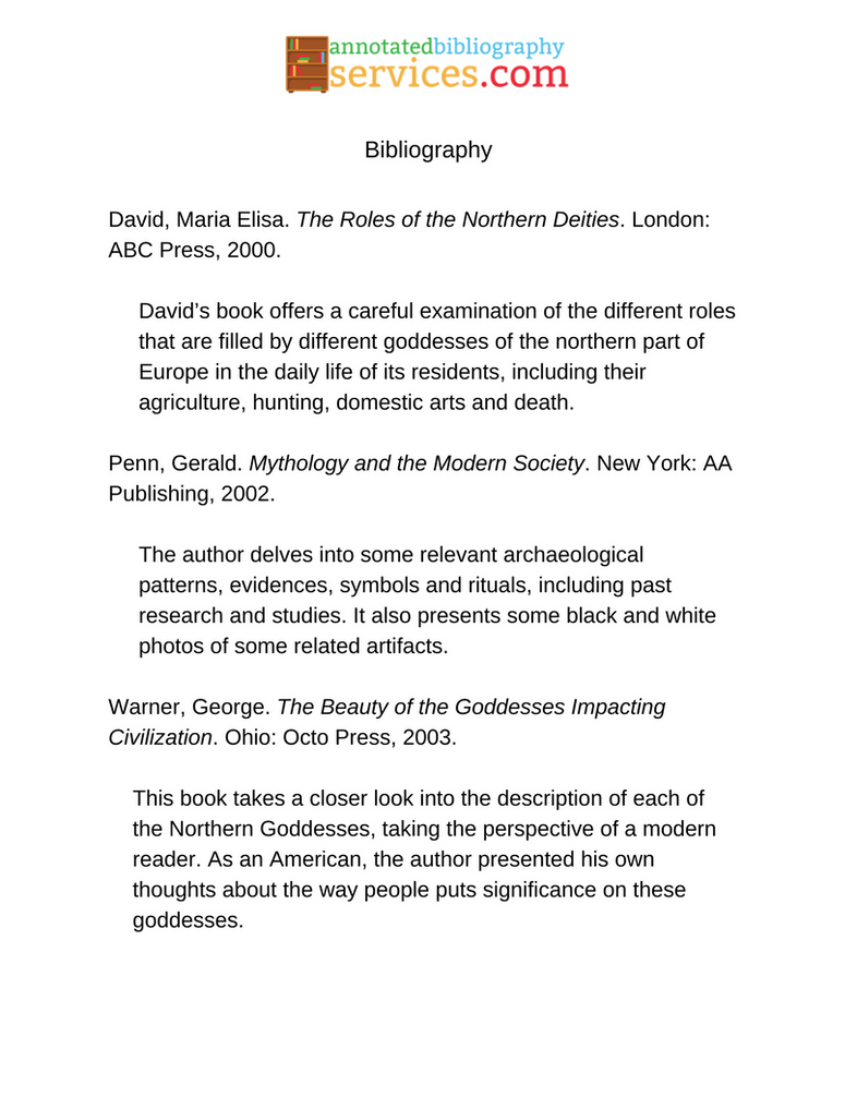 Example of annotated bibliography Example of annotated bibliography image