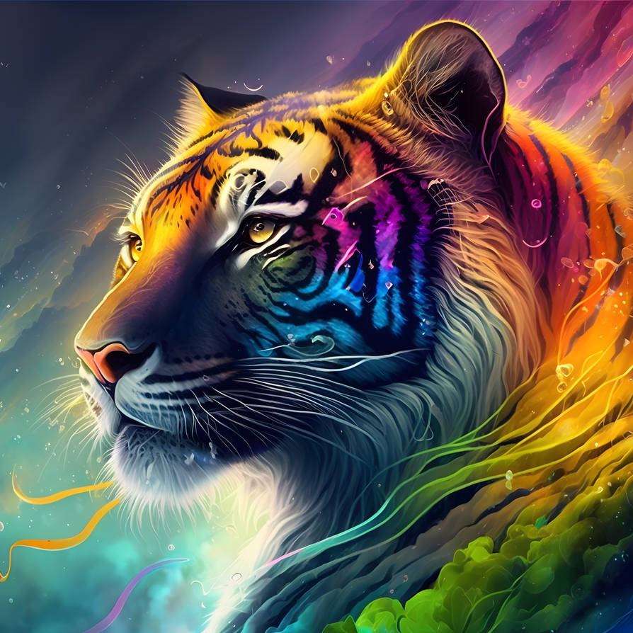 Rainbow Guardian: The Fantasy Tiger by Fiulo on DeviantArt