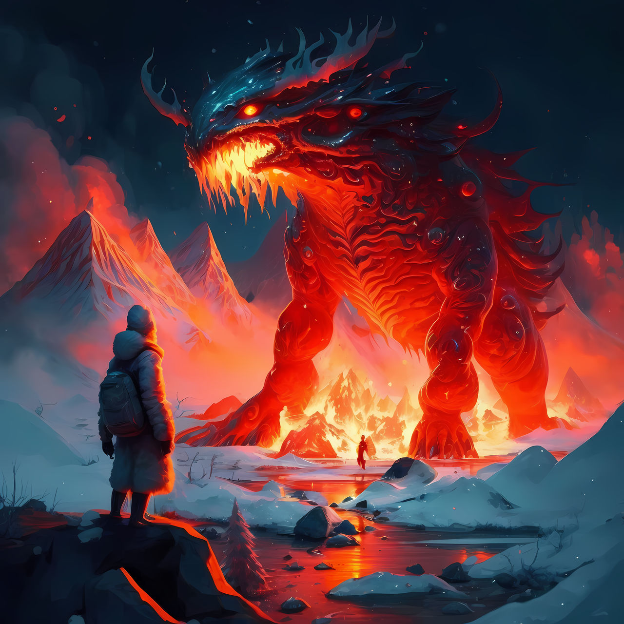 Fiery and Icy Realms Collide by Fiulo on DeviantArt