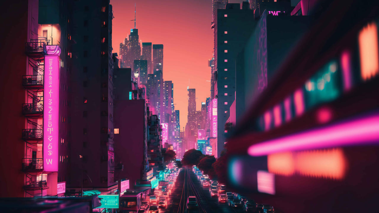 Wallpaper: Neon Cityscapes by Fiulo on DeviantArt