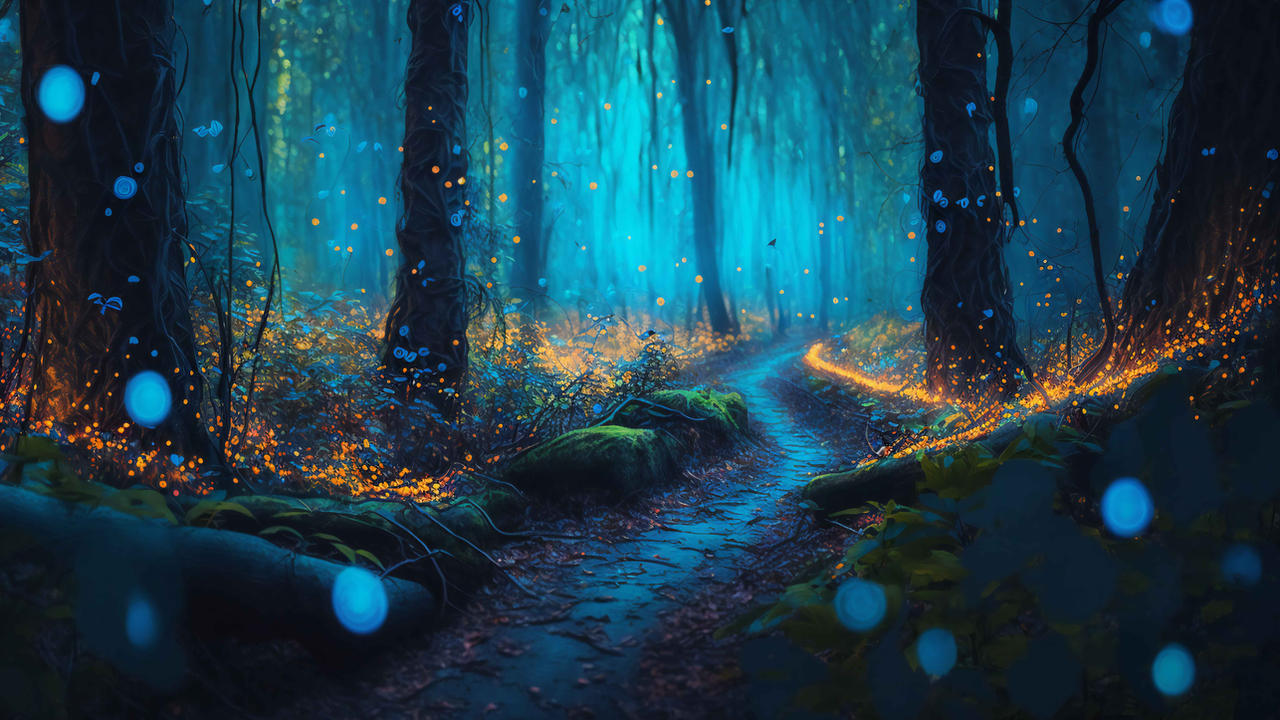 Wallpaper: Night Forest by Fiulo on DeviantArt