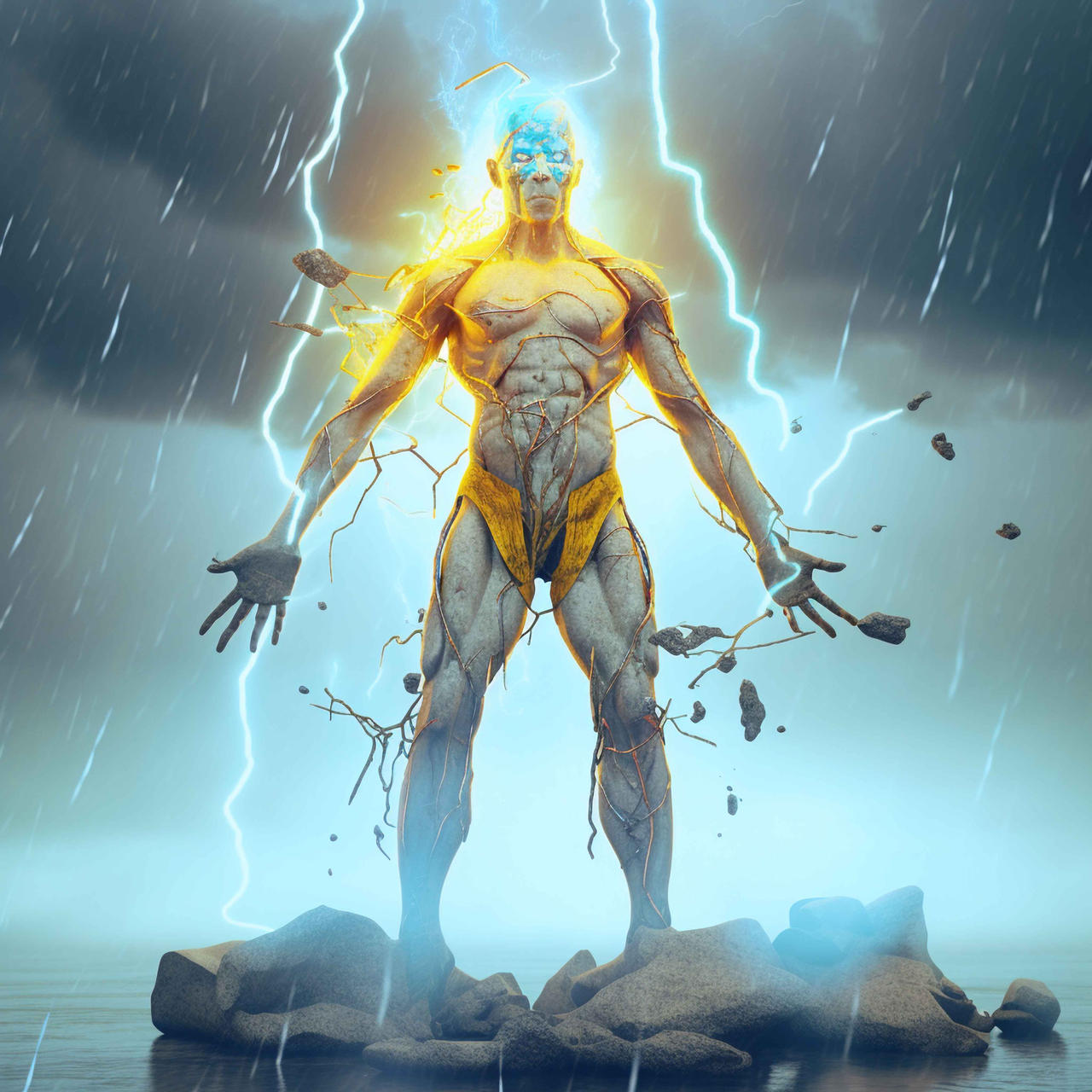 An Elemental Humanoid Standing Amongst Light by Fiulo on DeviantArt