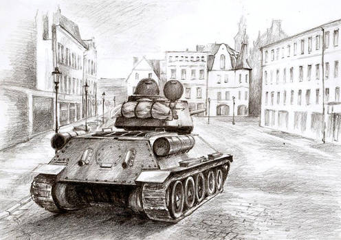 Tank in the city