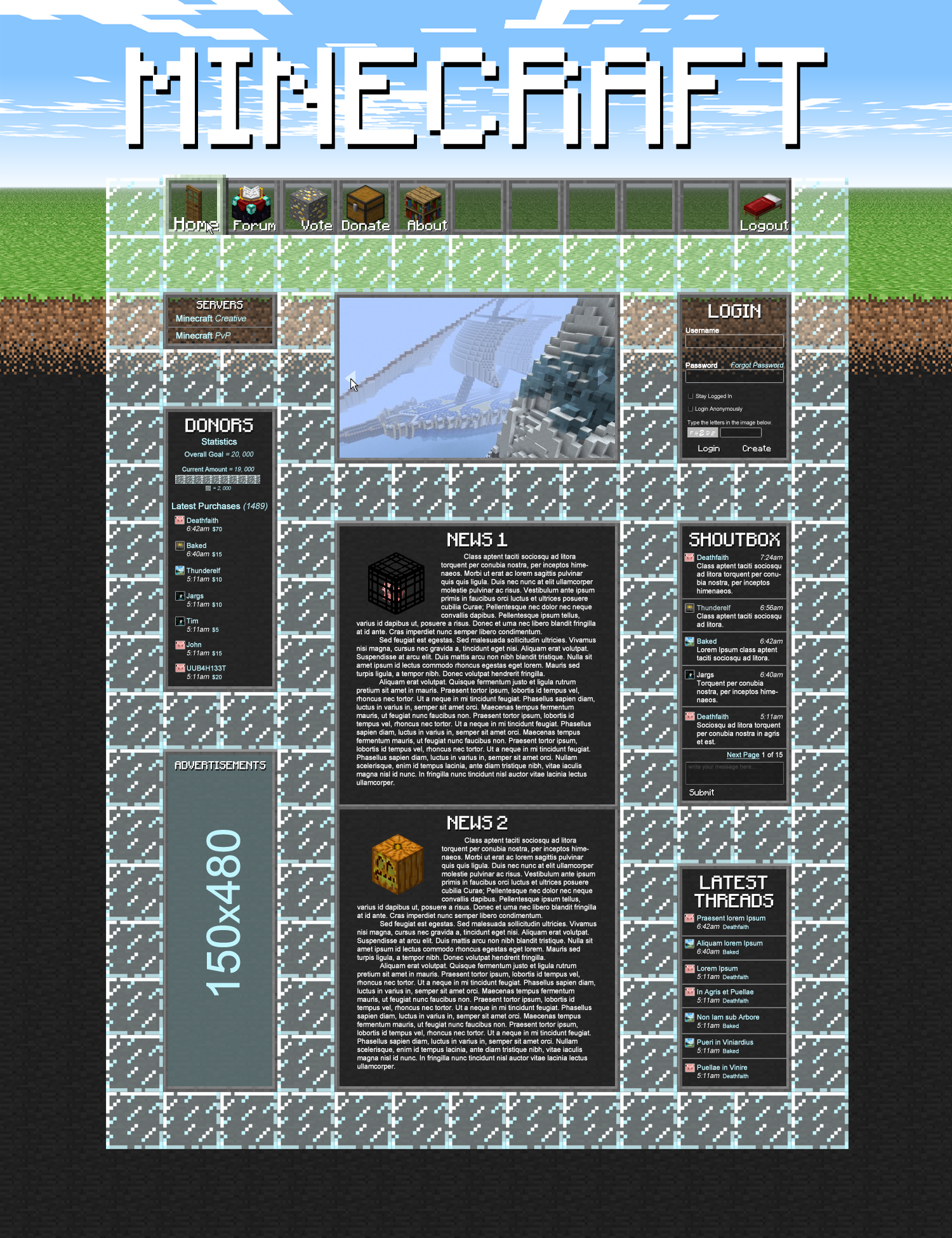 MineCraft Web Design v2 by Death-GFx on DeviantArt