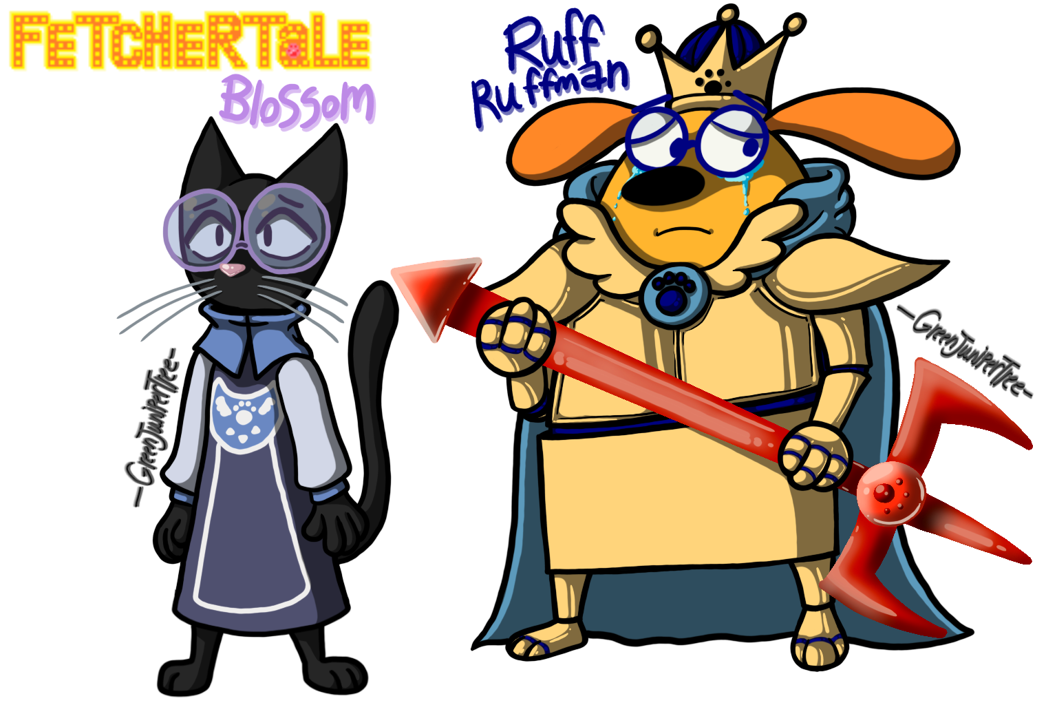 Fairy Tale Ruff FETCHERTALE Redesigns! - Ruff and Blossom by GreenJuniperTree on DeviantArt