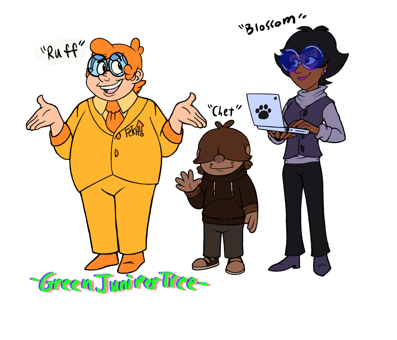 Who Is Ruffrunners Human Human Ruff, Blossom, Chet by GreenJuniperTree on DeviantArt