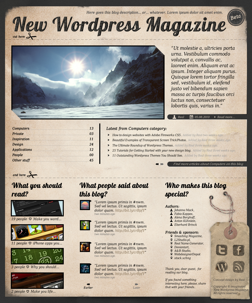 New Wordpress Magazine Theme