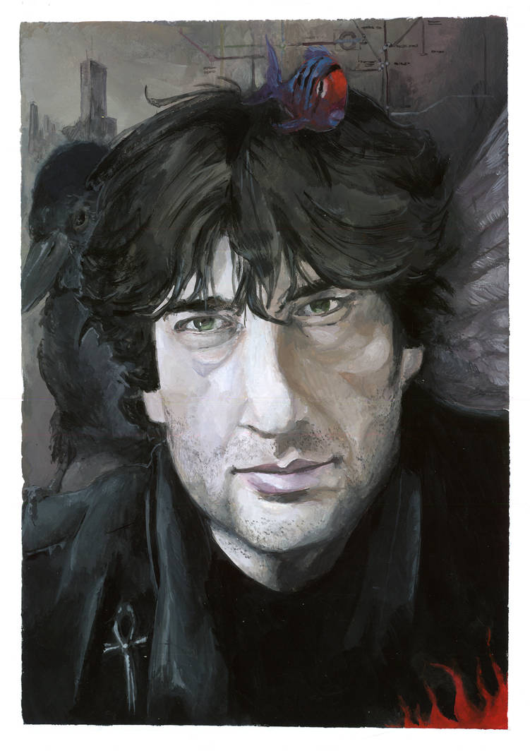 Neil Gaiman portrait by Pika-la-Cynique on DeviantArt