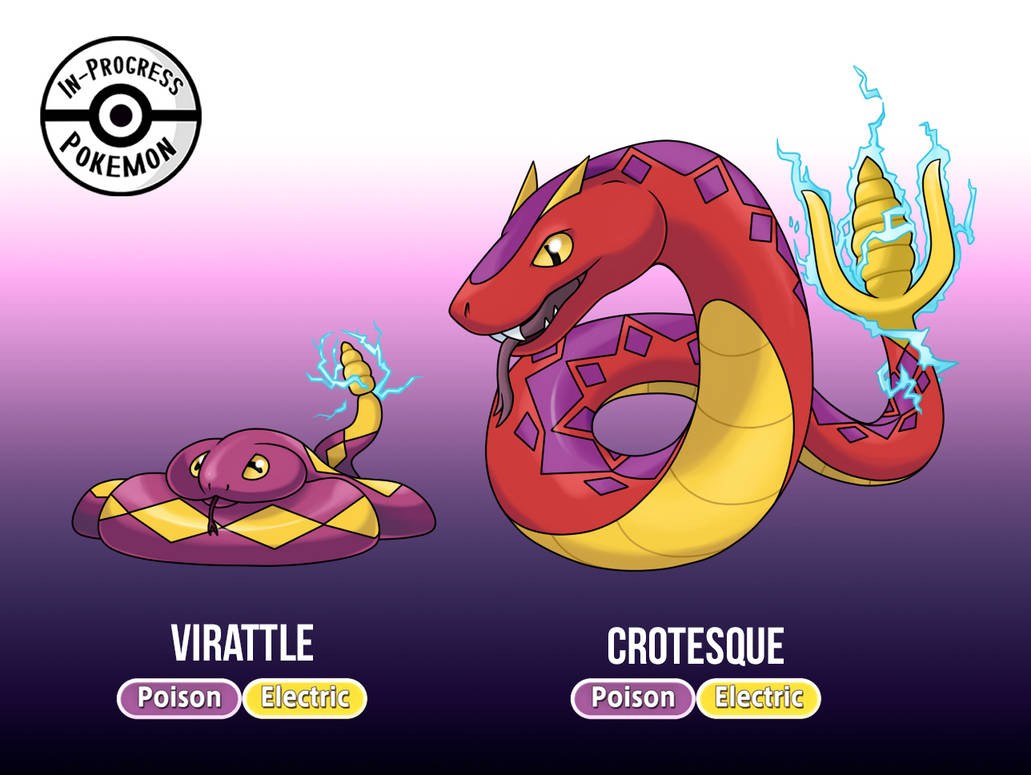 Fakemon - Virattle and Crotesque by InProgressPokemon on DeviantArt