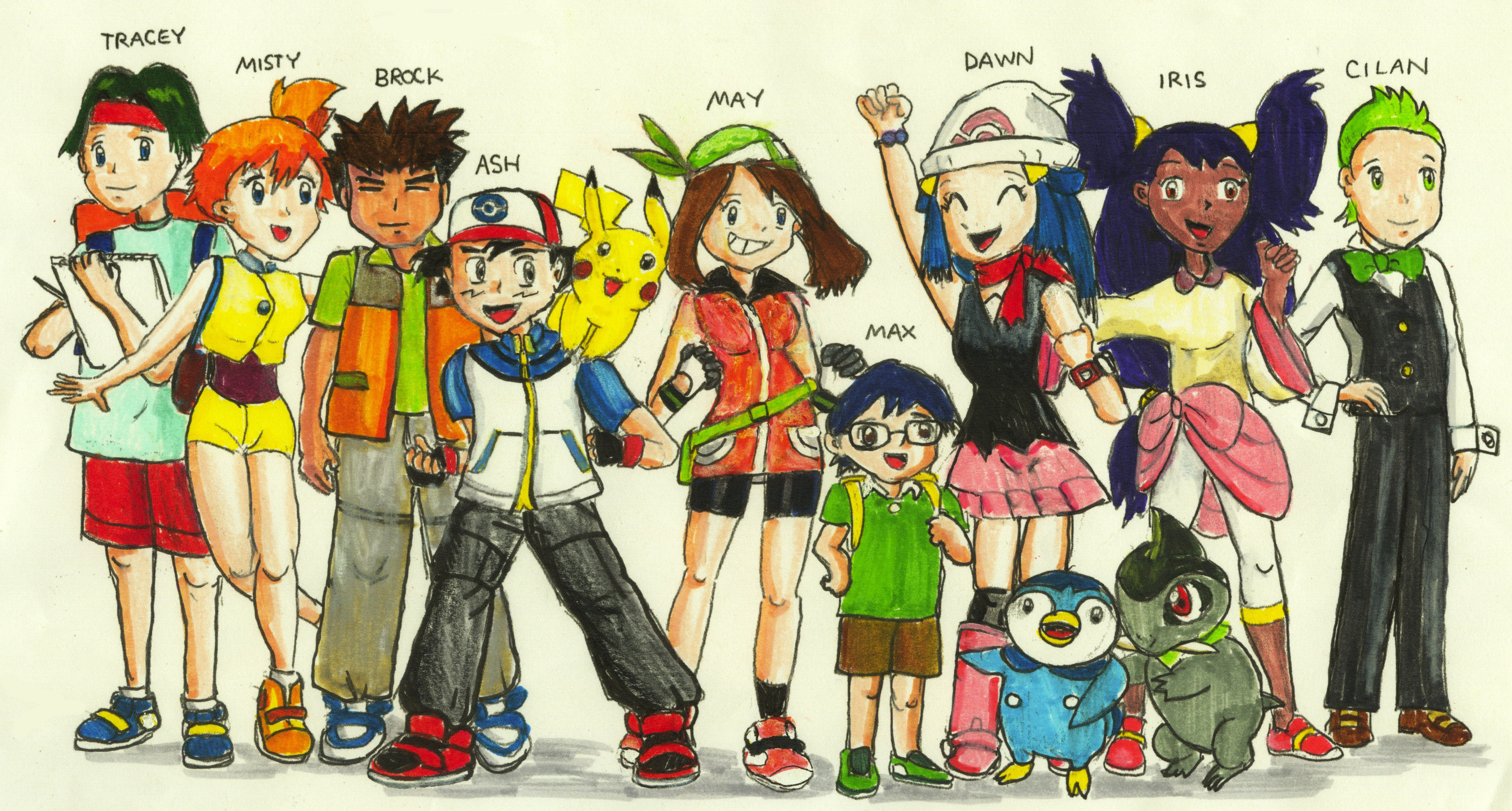 Ash and his fellow travellers