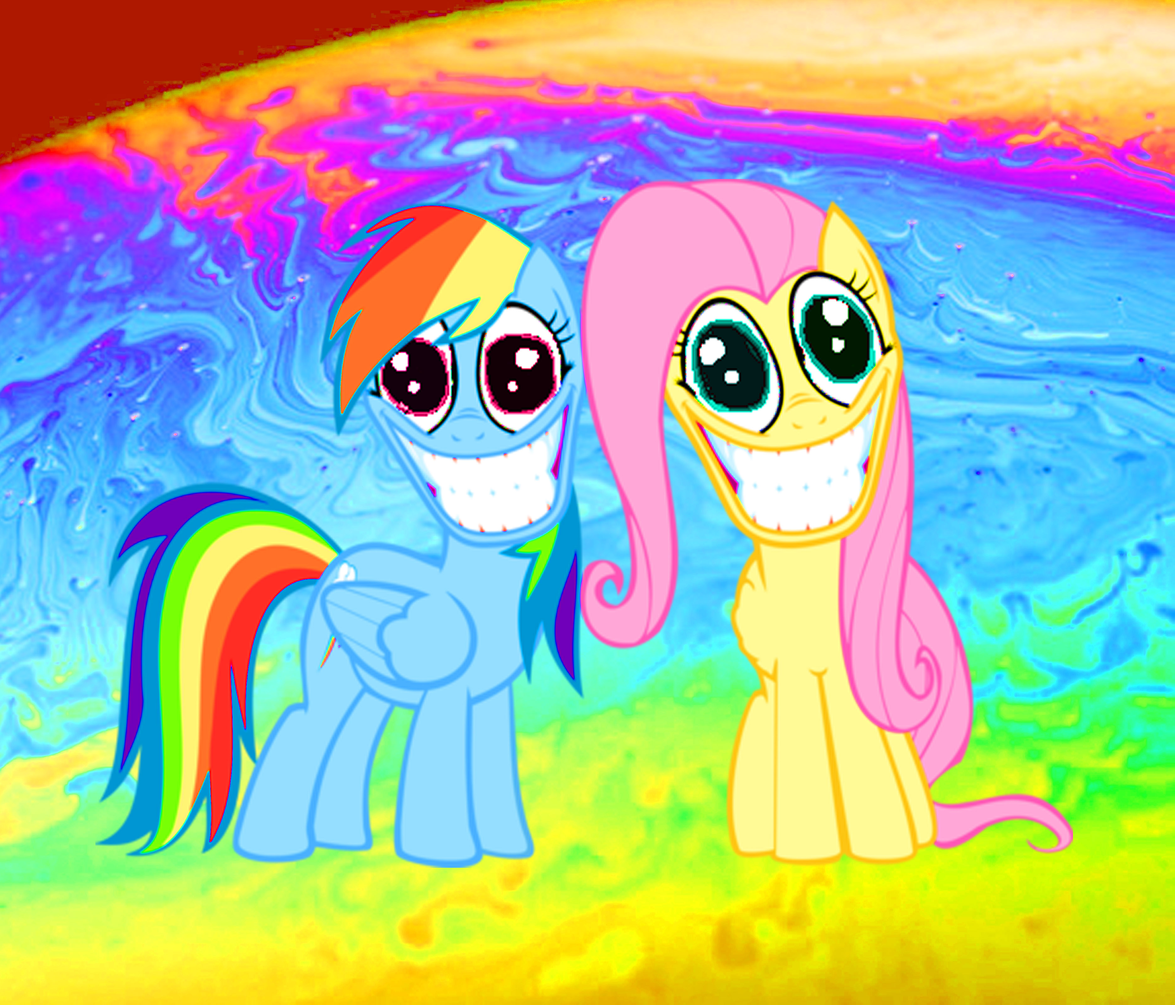 MLP Rainbow Dash and Fluttershy tripping