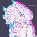 S0NiKA bust shot -Glitch- by Kz-Arts