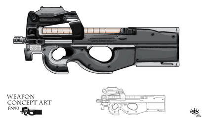 Weapon Concept Art FN90