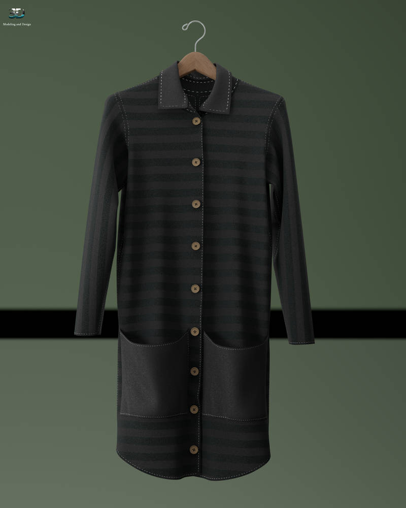 Button Gown 3D Casual button gown by thekicentertainment on DeviantArt