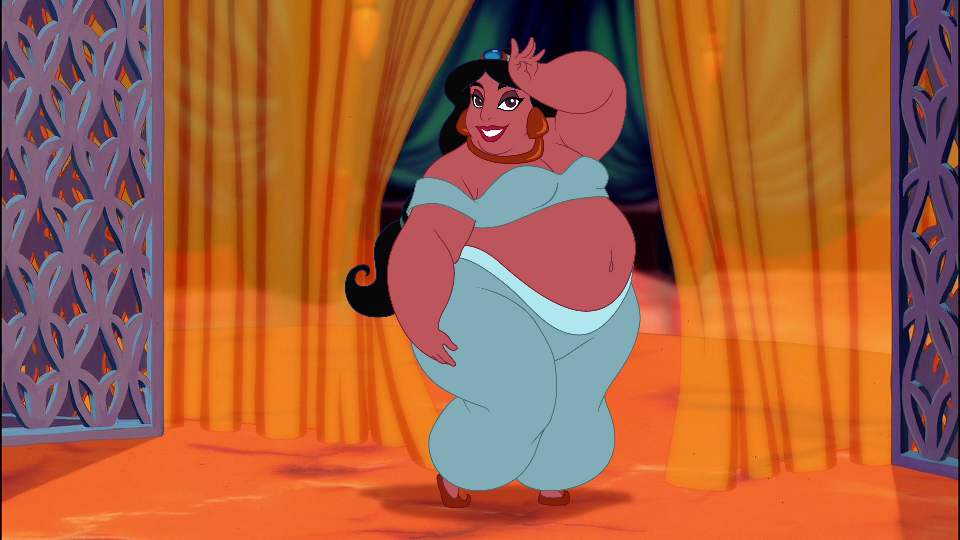 Finest Aladdin Jasmine Naked In Mirror Png