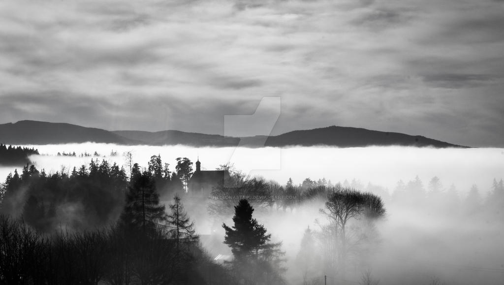 Church in the mist