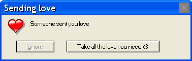 Sending love error message