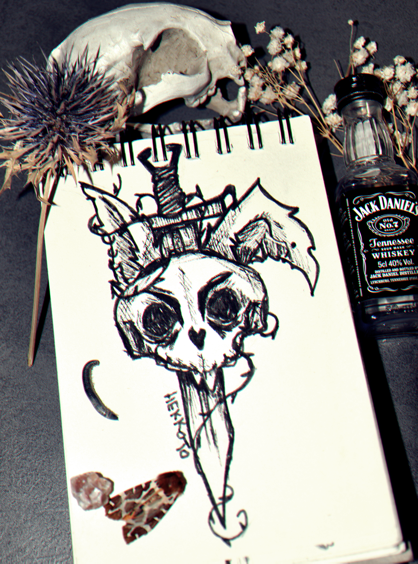 Tattoo design bunny skull with sword by Hekkoto on DeviantArt