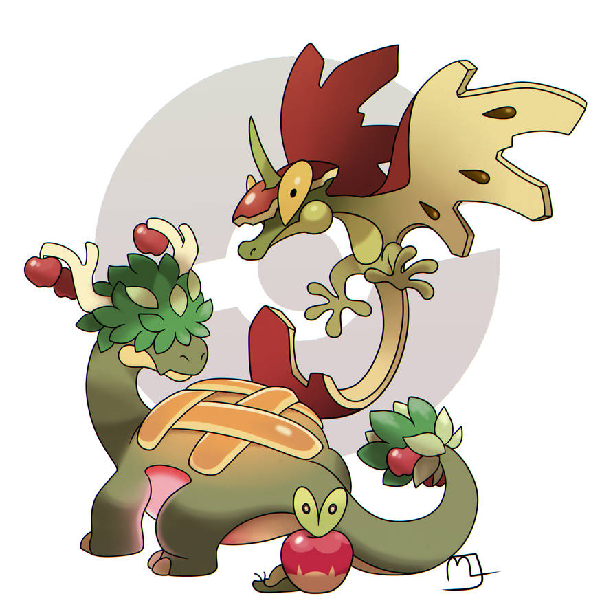 Pokemon redesign Applin's line by LittleNoko on DeviantArt
