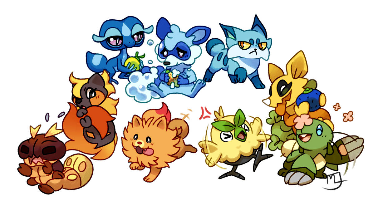 Fakemon- Meeting the starters by Little-Noko on DeviantArt
