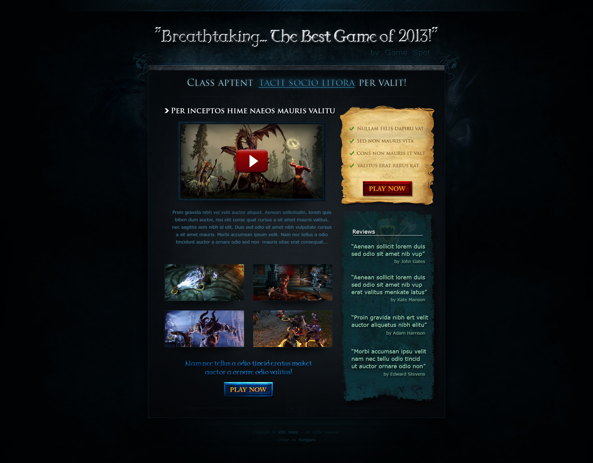 Game Of RPG Landing Page by kangguruagency on DeviantArt