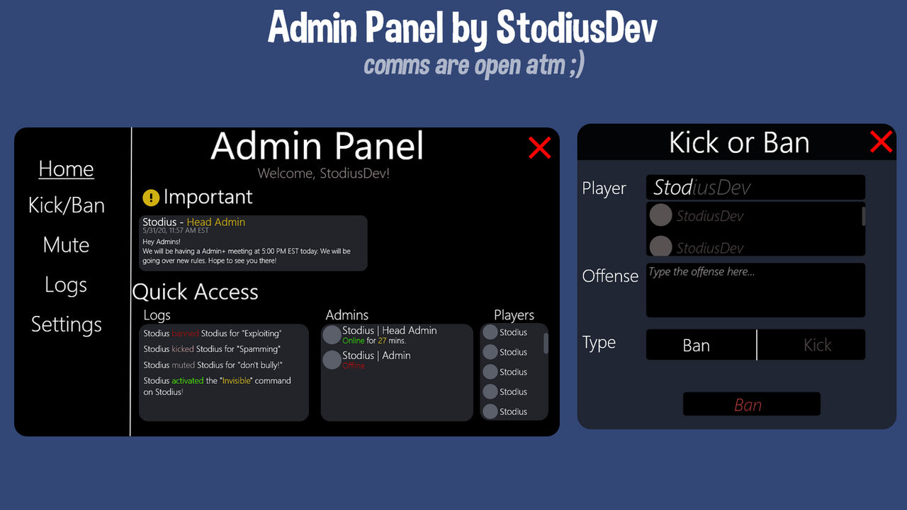 Admin Panel by StodiusDev by stoduis on DeviantArt