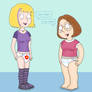 Meg and Emily in diapers