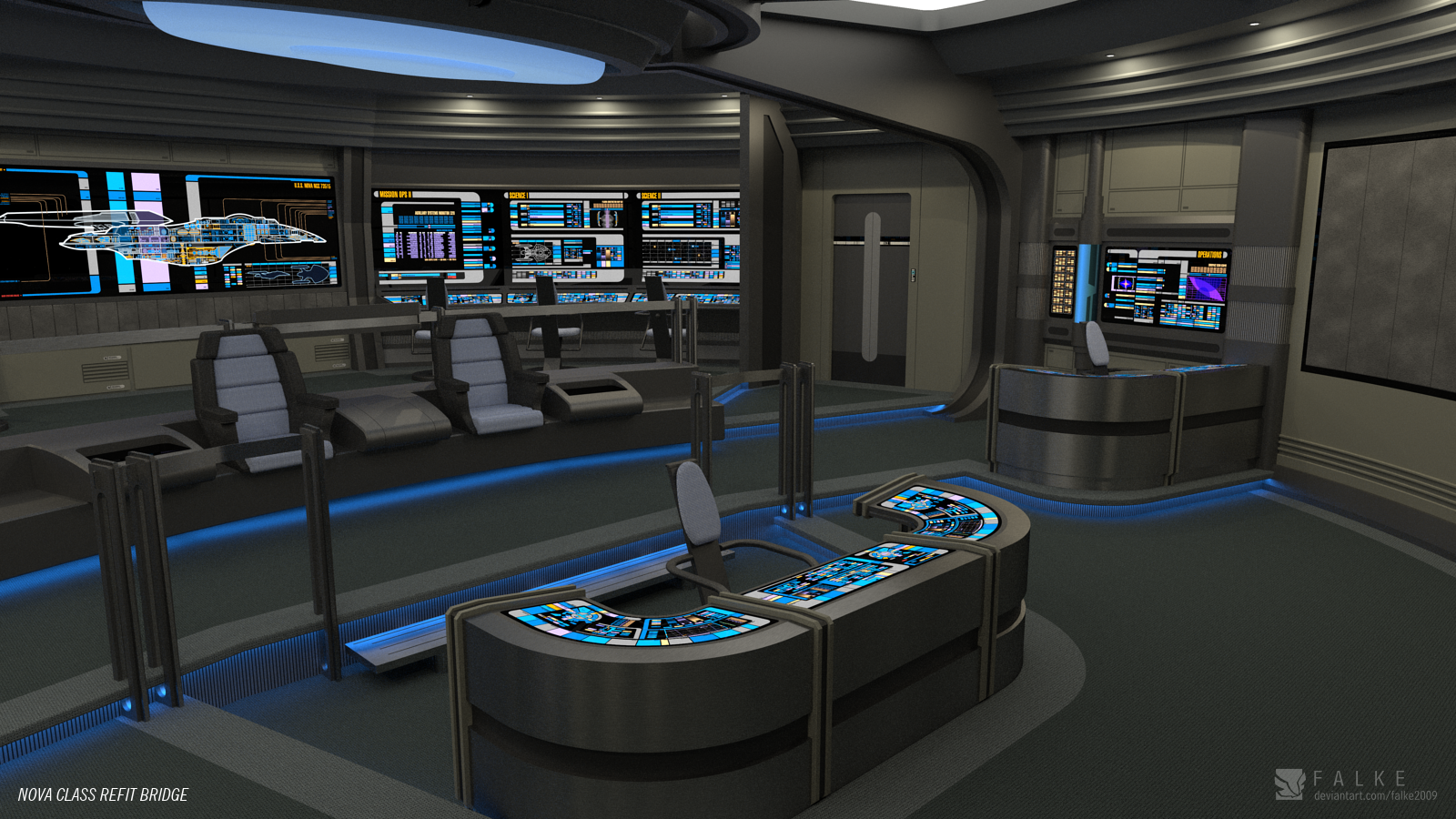 Nova Class Refit - Bridge (Render 1) by falke2009