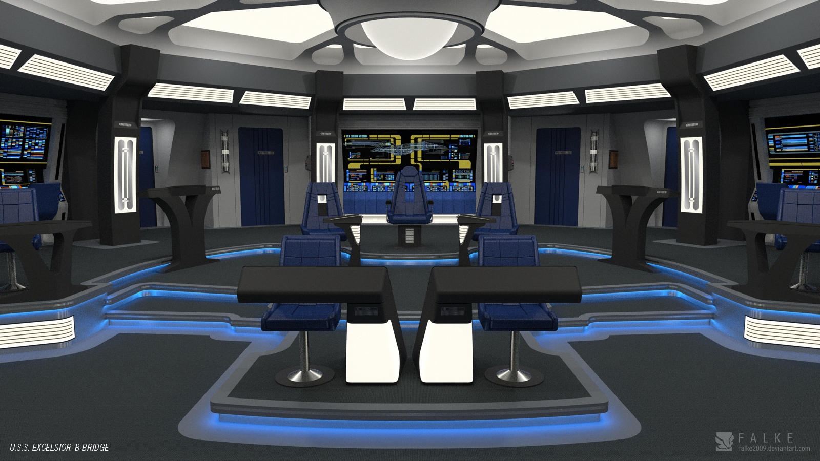 U S S Excelsior B Bridge Render 1 By Falke09 On Deviantart U S S Excelsior B Bridge Render 1 By Falke09 On Deviantart