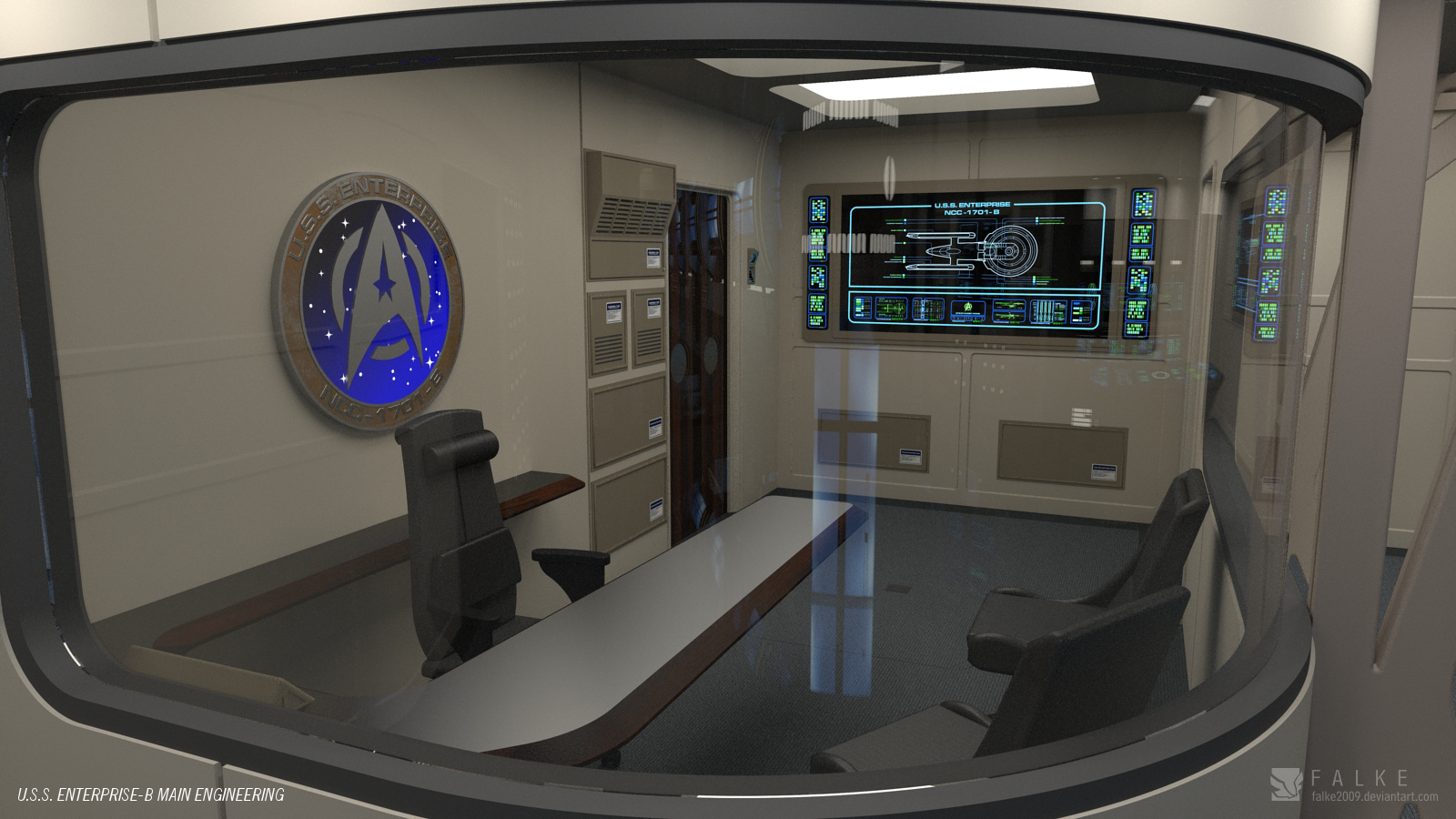 USS Enterprise-B Refit - Engineering (Render 3) by falke2009