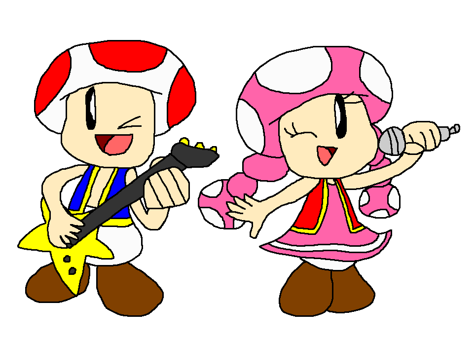 Rocken with Toad and Toadette.