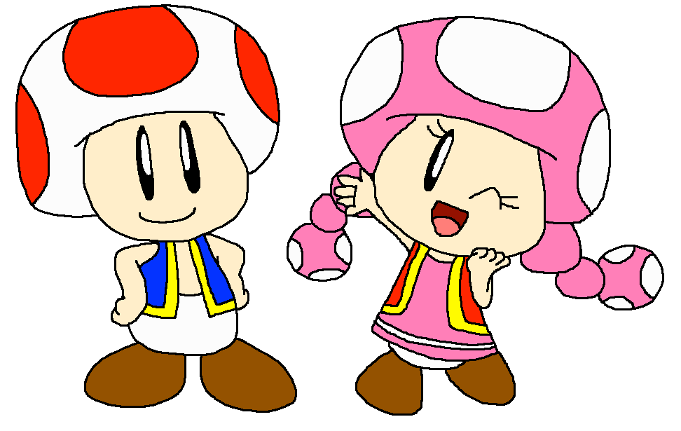 Toad and Toadette (My Style) by PokeGirlRULES on DeviantArt.