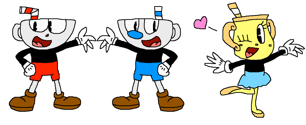 Cuphead, Mugman, and Ms. Chalice by PokeGirlRULES on DeviantArt.