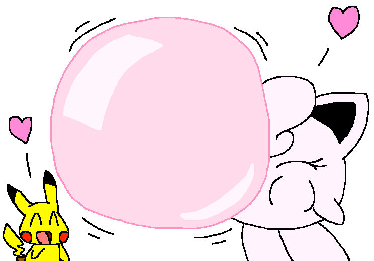 Pikachu Watching Jigglypuff's Bubble by PokeGirlRULES on DeviantArt