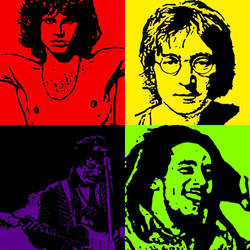 Morrison, Lennon, Hendrix and Marley