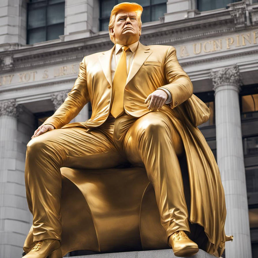 Golden Trump Statue Original | Apple made a 24k gold and glass statue ...