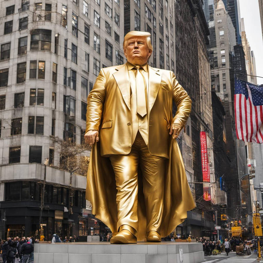 Giant Golden Donald Trump statue in New York 01 by mccloud316 on DeviantArt