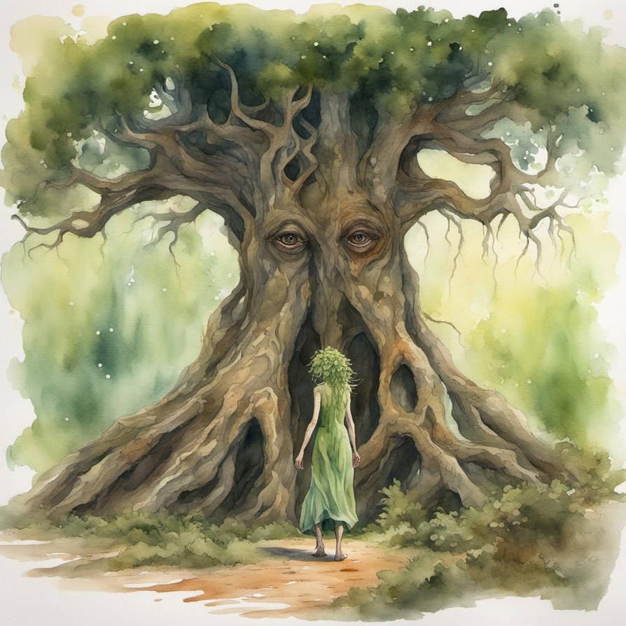 Tree Ents Deviantart Watercolor Painting Of A Female Tree Giant Ent Wal by mccloud316 on ...