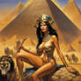 Boris Vallejo Painting Of Megan Fox In Desert By M