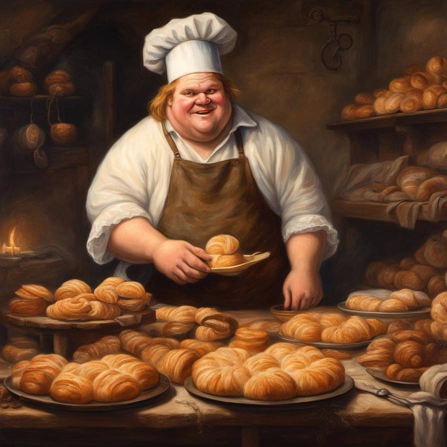 Chris Farley as a baker
