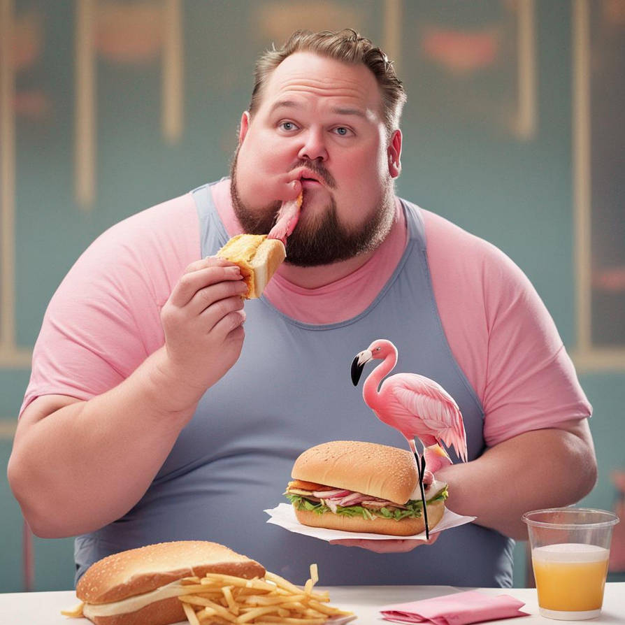 Fat Guy With Goatee Eating A Sandwiches By Mcclou by mccloud316 on ...